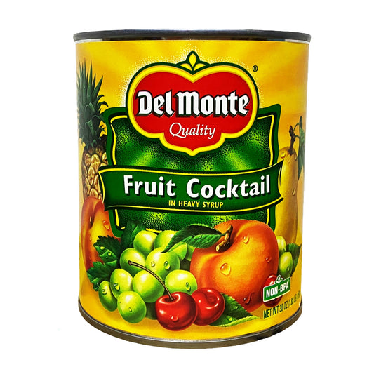 Front graphic view of Del Monte Fruit Cocktail In Heavy Syrup 30oz