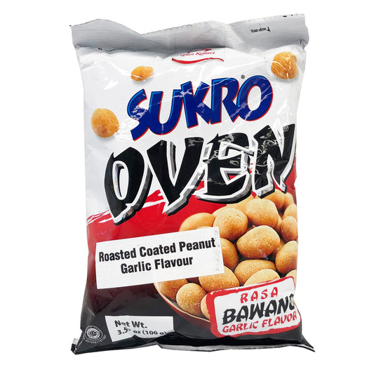 Front graphic image of Dua Kelinci Sukro Oven Roasted Coated Peanut Garlic 3.52oz