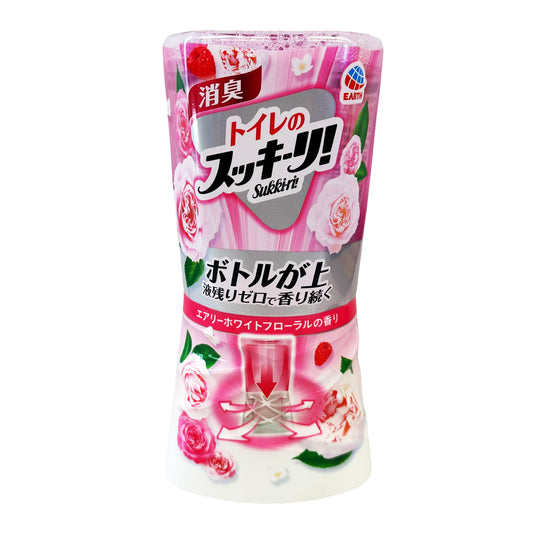 Front graphic image of Earth Sukki-ri Air Freshener For Bathroom - Airy White Floral 13.5oz (400ml)