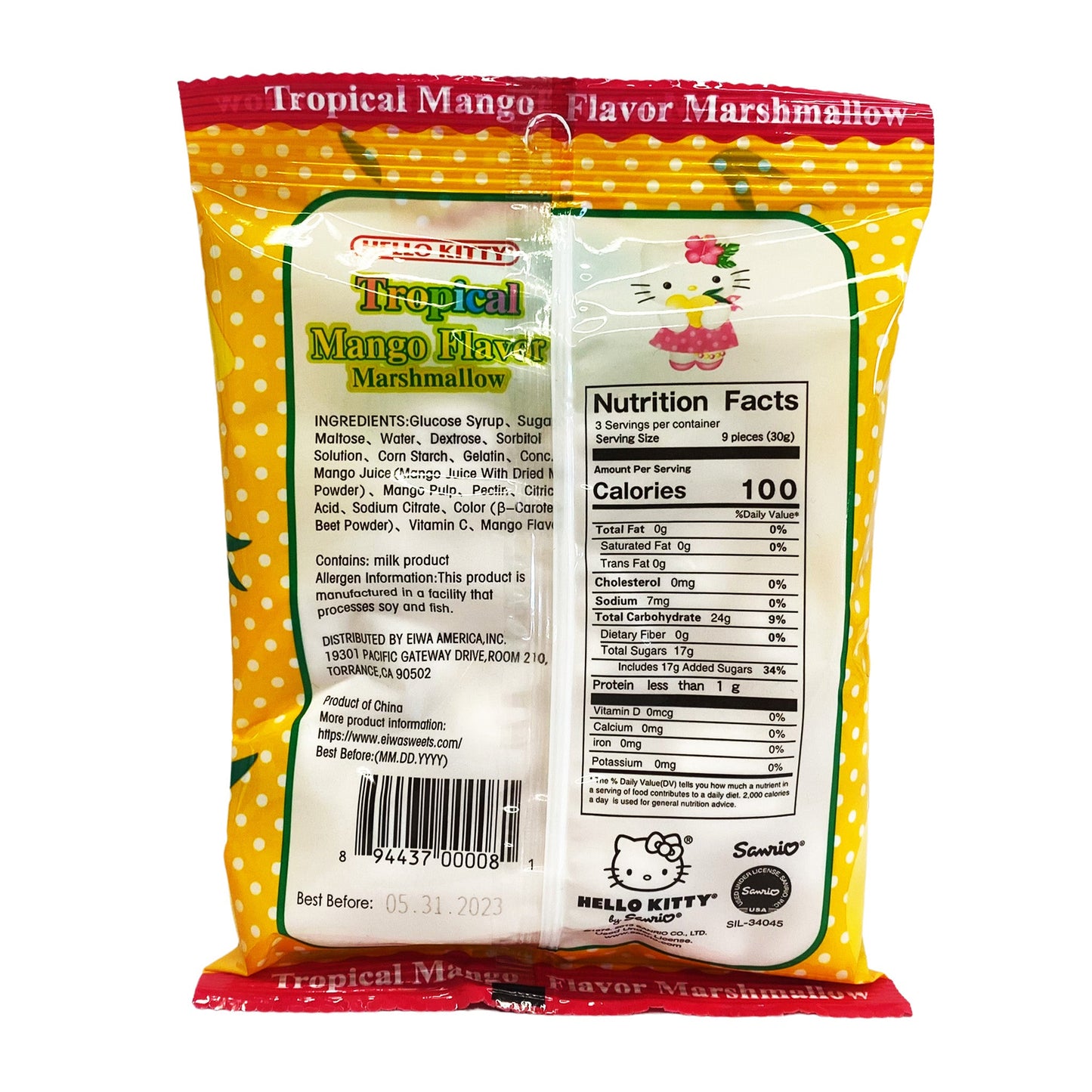 Back graphic view of Eiwa Tropical Marshmallow - Mango 3.1oz