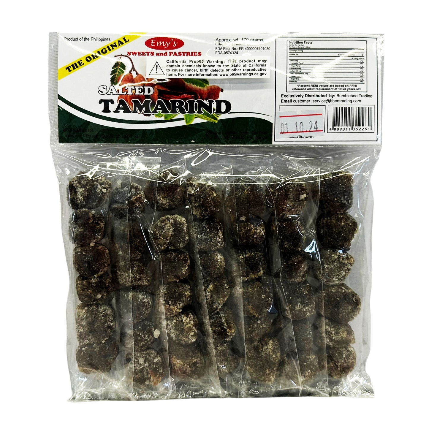 Front graphic image of Emy's Tamarind Salted Candy 5.99oz (170g)