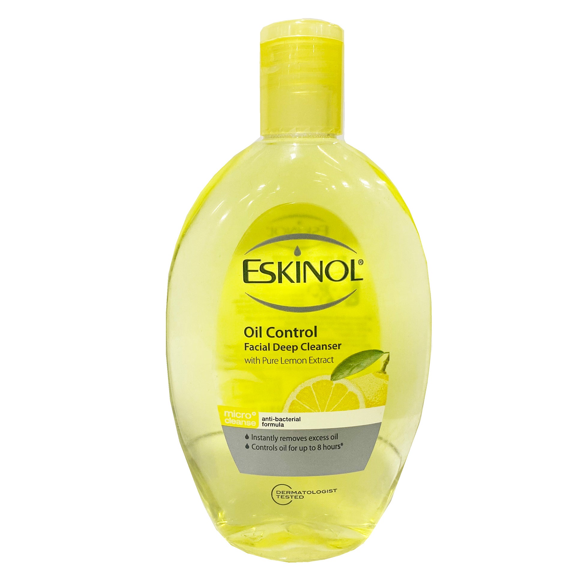 Front graphic view of Eskinol Oil Control Facial Deep Cleanser with Pure Lemon Extract 7.6oz