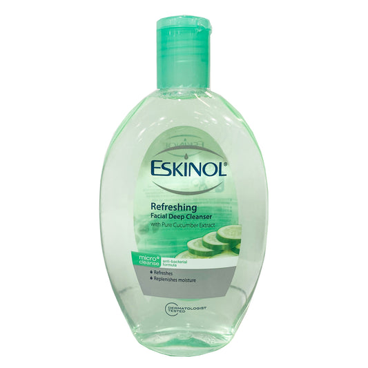 Front graphic view of Eskinol Refreshing Facial Deep Cleanser with Pure Cucumber Extract 7.6oz