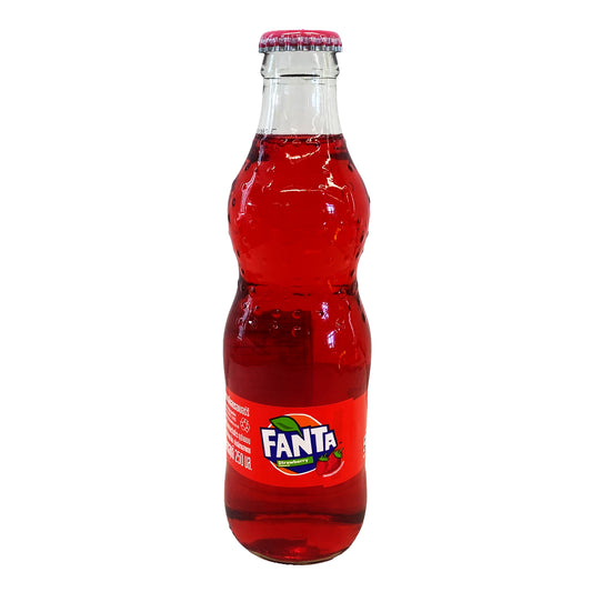 Front graphic view of Fanta Soda - Strawberry 8.45oz (250ml)