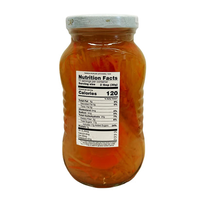 Back graphic image of Florence Pickled Papaya - Atchara 12oz