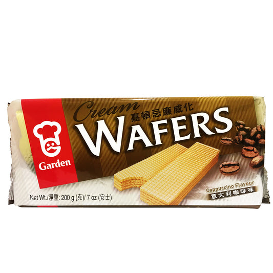 Front graphic image of Garden Cream Wafers - Cappuccino 7oz