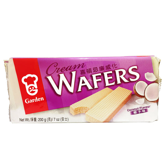 Front graphic image of Garden Cream Wafers - Coconut 7oz