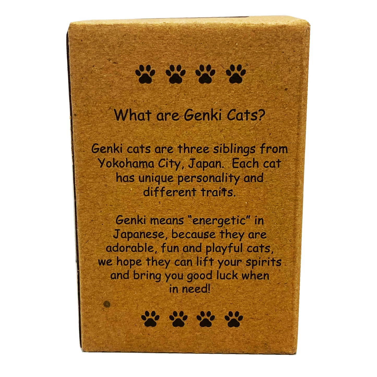 Back graphic view of Genki Cats Porcelain Sauce Dispenser - Black 3.75 Inches 4oz Box