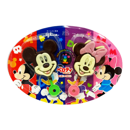 Front graphic image of Glico Peloty Mickey & Minnie Chocolate 0.6oz (19g)