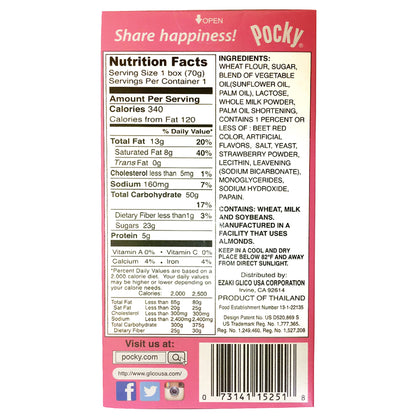 Back graphic image of Glico Pocky Sticks - Strawberry Cream 2.47oz