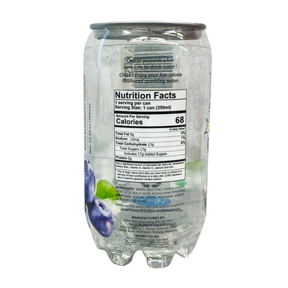 Back graphic image of Glinter Sparkling Water - Blueberry Flavor 12.3oz