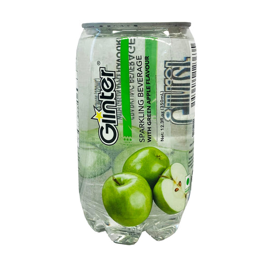 Front graphic image of Glinter Sparkling Water - Green Apple Flavor 12.3oz
