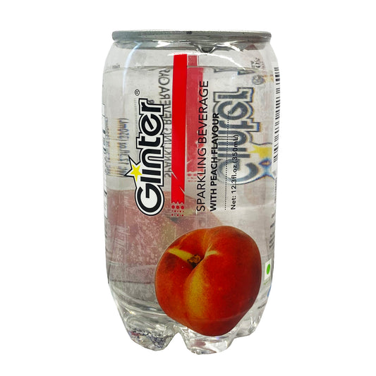 Front graphic image of Glinter Sparkling Water - Peach Flavor 12.3oz