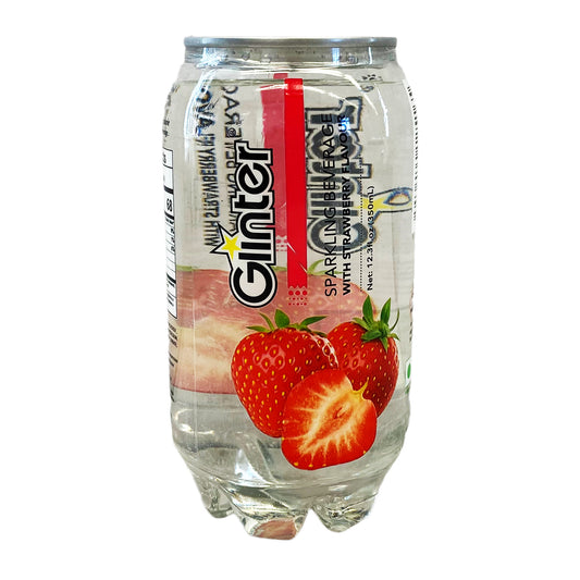 Front graphic image of Glinter Sparkling Water - Strawberry Flavor 12.3oz (350ml)