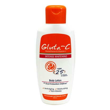 Front graphic view of Gluta-C Intense Whitening Body Lotion SPF 25 10.14oz (300ml)