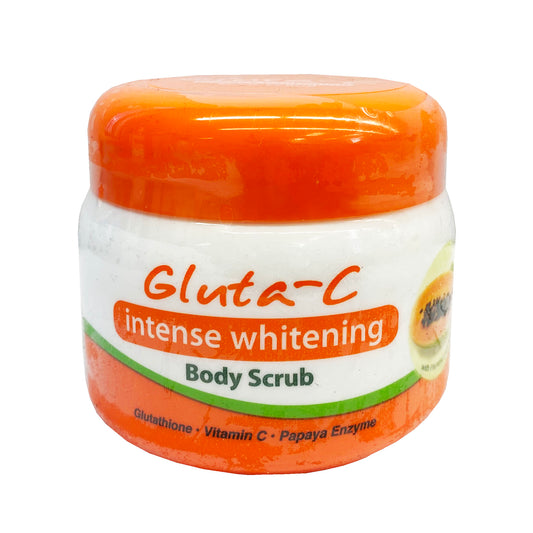 Front graphic view of Gluta-C Intense Whitening Body Scrub 10.15oz