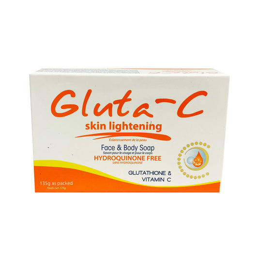 Front graphic view of Gluta-C Skin Lightening Face & Body Soap 4.76oz