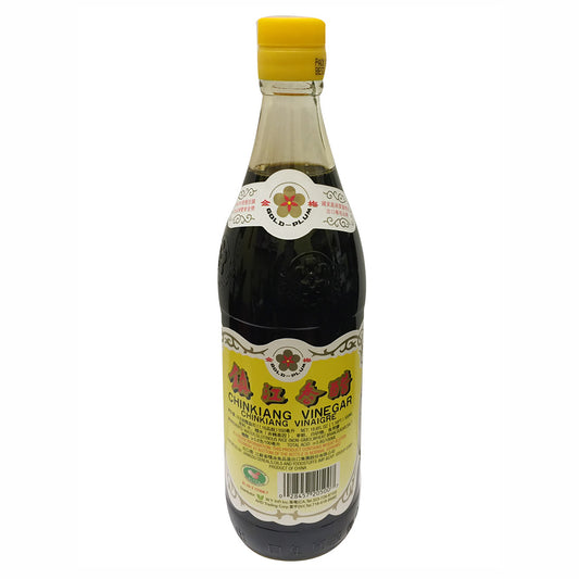 Front graphic image of Gold Plum Chin Kiang Black Vinegar 18.6oz