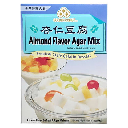 Front graphic image of Golden Coins Almond Tofu Agar Mix 6.2oz