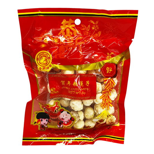 Front graphic image of Golden Lion Lotus Seed Candy 5oz - 金狮牌 贺年糖莲子 5oz