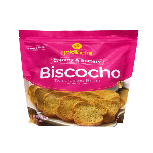 Front graphic image of Goldilocks Biscocho 9oz