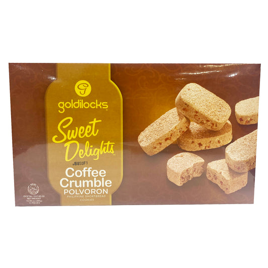 Front graphic image of Goldilocks Sweet Delights Polvoron Coffee Crumble 10.6oz