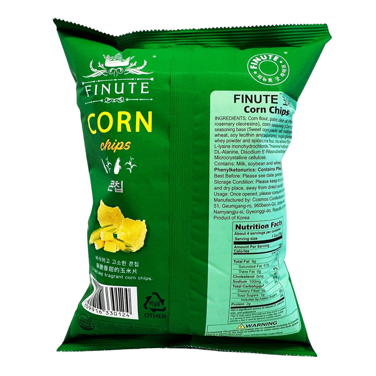Back graphic image of Good Life Finute Corn Chips 4.06oz (115g)
