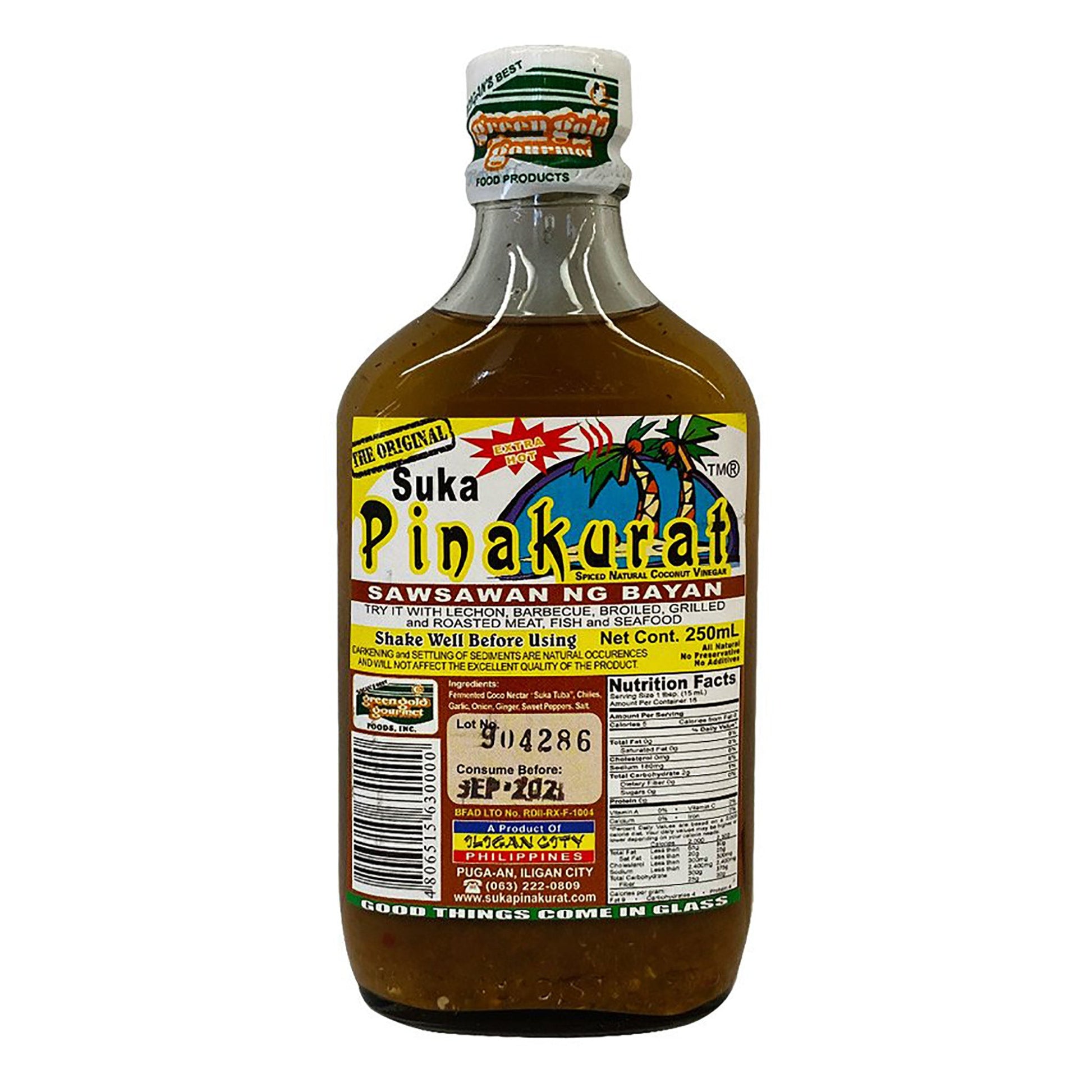 Front graphic image of Greengold Gourmet Pinakurat Spiced Natural Coconut Vinegar 8.45oz