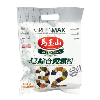 Front graphic image of Greenmax 32 Multi Grains Cereal 10.6oz - 马玉山 32综合谷类粉 10.6oz