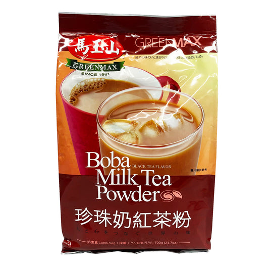 Front graphic image of Greenmax Boba Milk Tea Powder - Black Tea Flavor 24.7oz (700g) - 马玉山 珍珠奶茶红茶粉 24.7oz (700g)