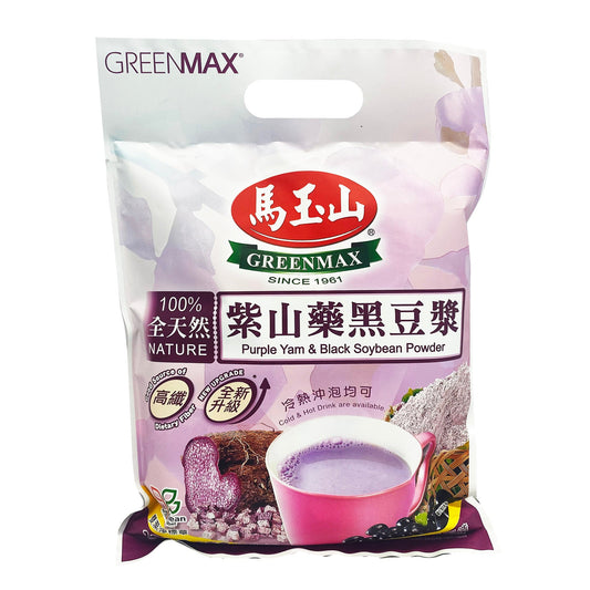 Front graphic image of Greenmax Purple Yam & Black Soybean Powder 12.7oz - 马玉山 紫山药 黑豆浆 12.7oz