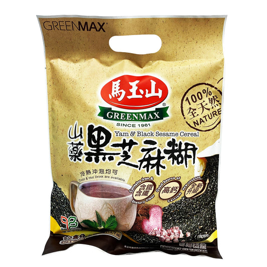 Front graphic image of Greenmax Yam & Black Sesame Cereal 14.8oz - 马玉山 山药黑芝麻糊 14.8oz