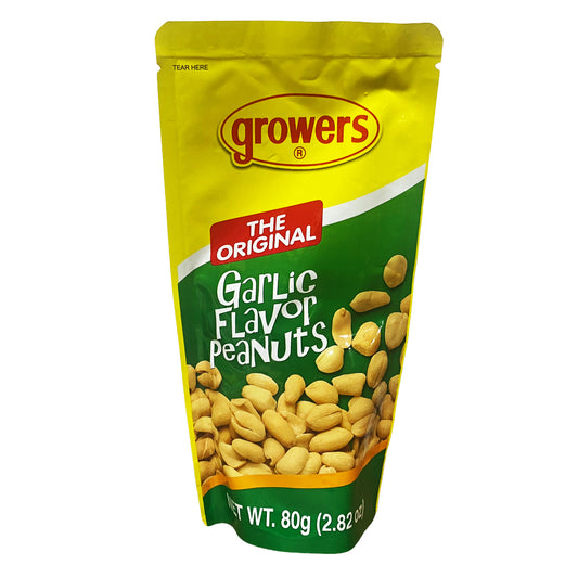 Front graphic image of Growers Garlic Peanuts 2.82oz
