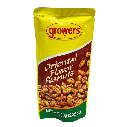 Front graphic view of Growers Oriental Flavor Peanuts 2.82oz (2.82g)