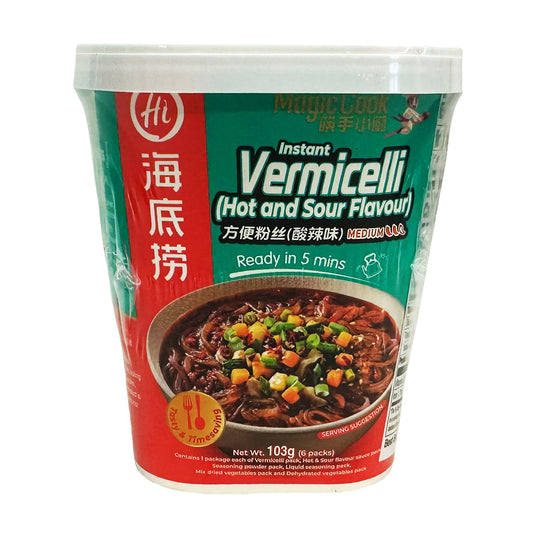 Front graphic image of Hai Di Lao Instant Vermicelli - Hot And Spicy Flavor 3.63oz (103g)