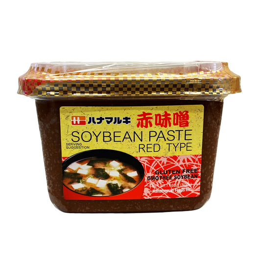 Front graphic image of Hanamaruki Soybean Paste - Red Type 17.6oz (500g)