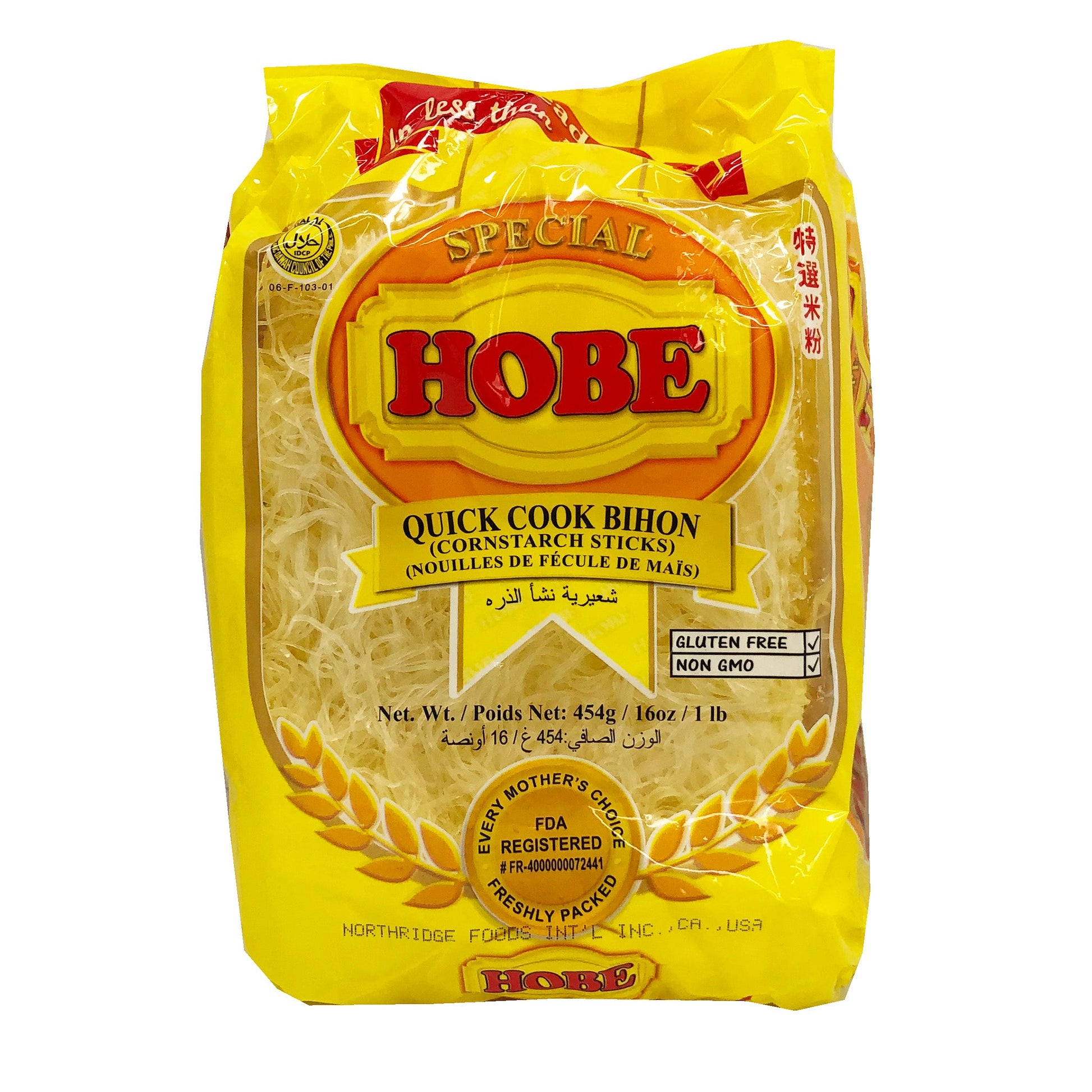 Front graphic image of Hobe Rice Stick Noodle - Special Bihon 16oz