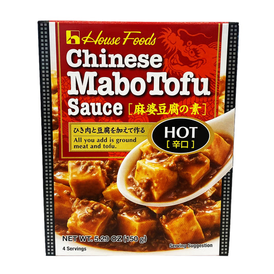 Front graphic image of House Foods Chinese Mabo Tofu Sauce - Hot Flavor 5.29oz - 好待 麻婆豆腐 - 辣味 5.29oz