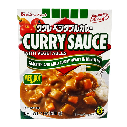 Front graphic image of House Foods Curry Sauce With Vegetables - Medium Hot Flavor 7oz