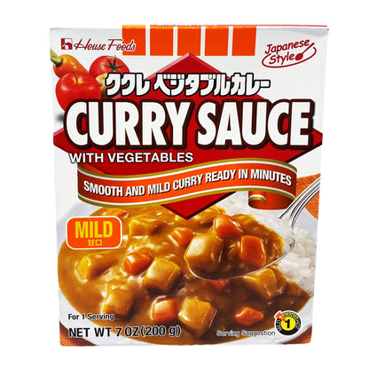 Front graphic image of House Foods Curry Sauce With Vegetables - Mild Flavor 7oz