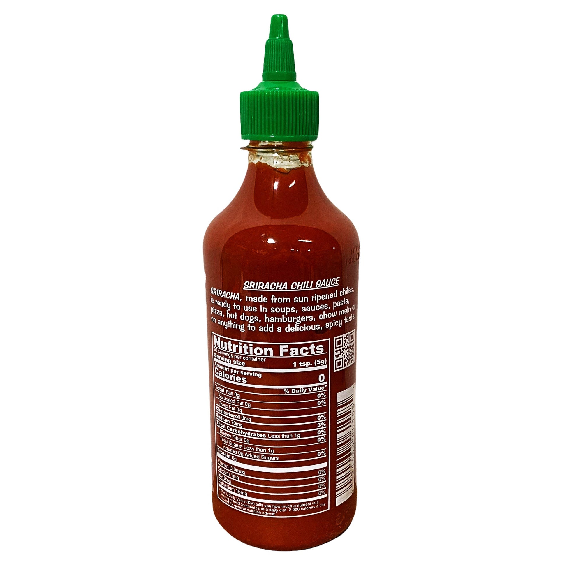 Back graphic image of Huy Fong Sriracha Chili Sauce 17oz
