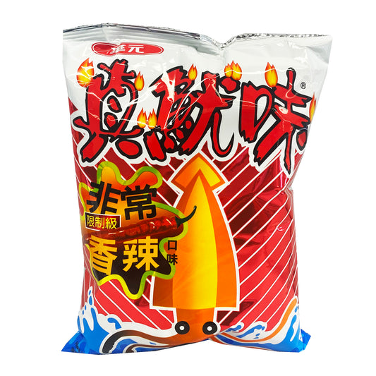 Front graphic image of Hwa Yuan Jenyowei Squid Snack - Spicy Flavor 2.1oz - 华元 真鱿味 - 非常香辣味 2.1oz