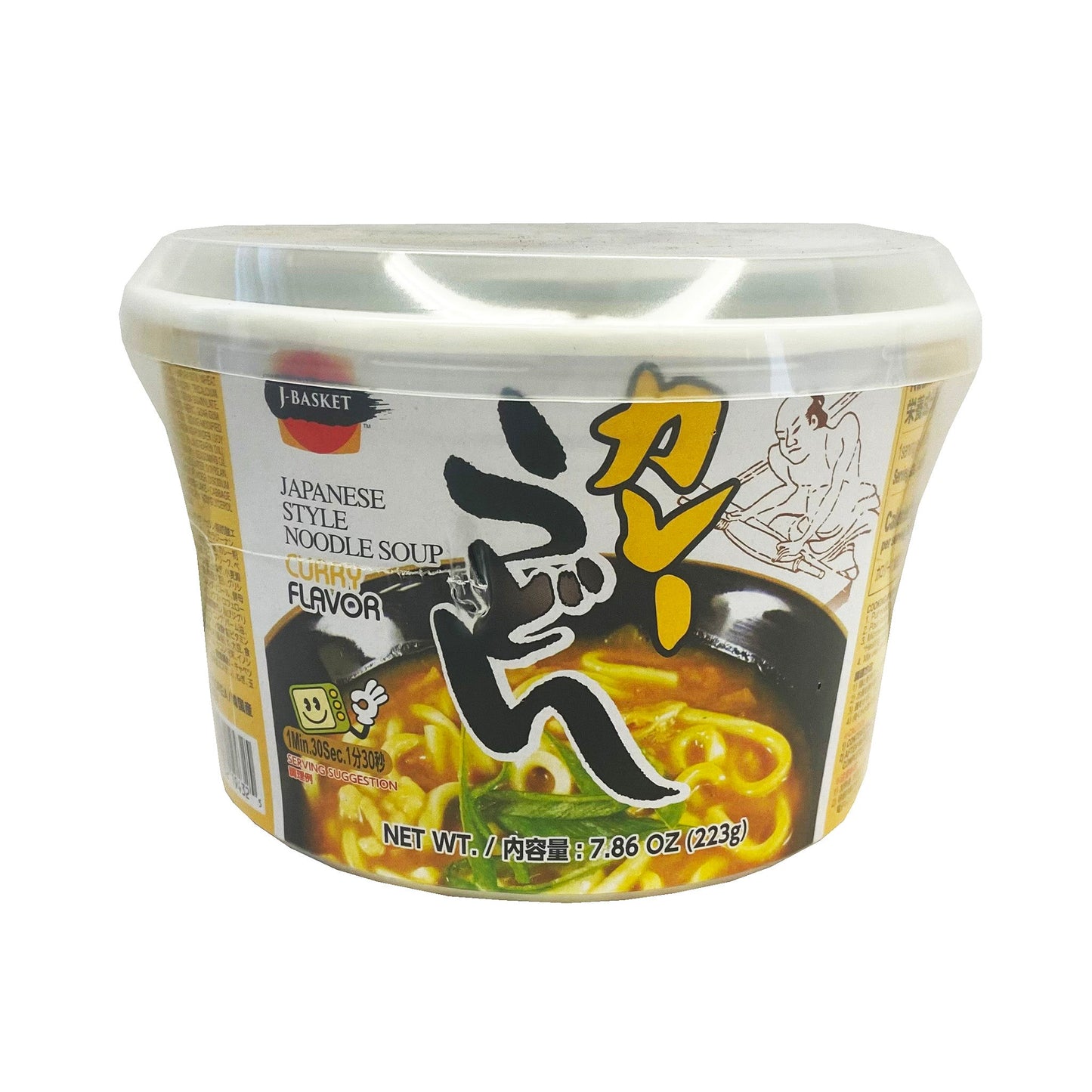 Front graphic image of J-Basket Japanese Style Noodle Soup - Curry Flavor 7.16oz