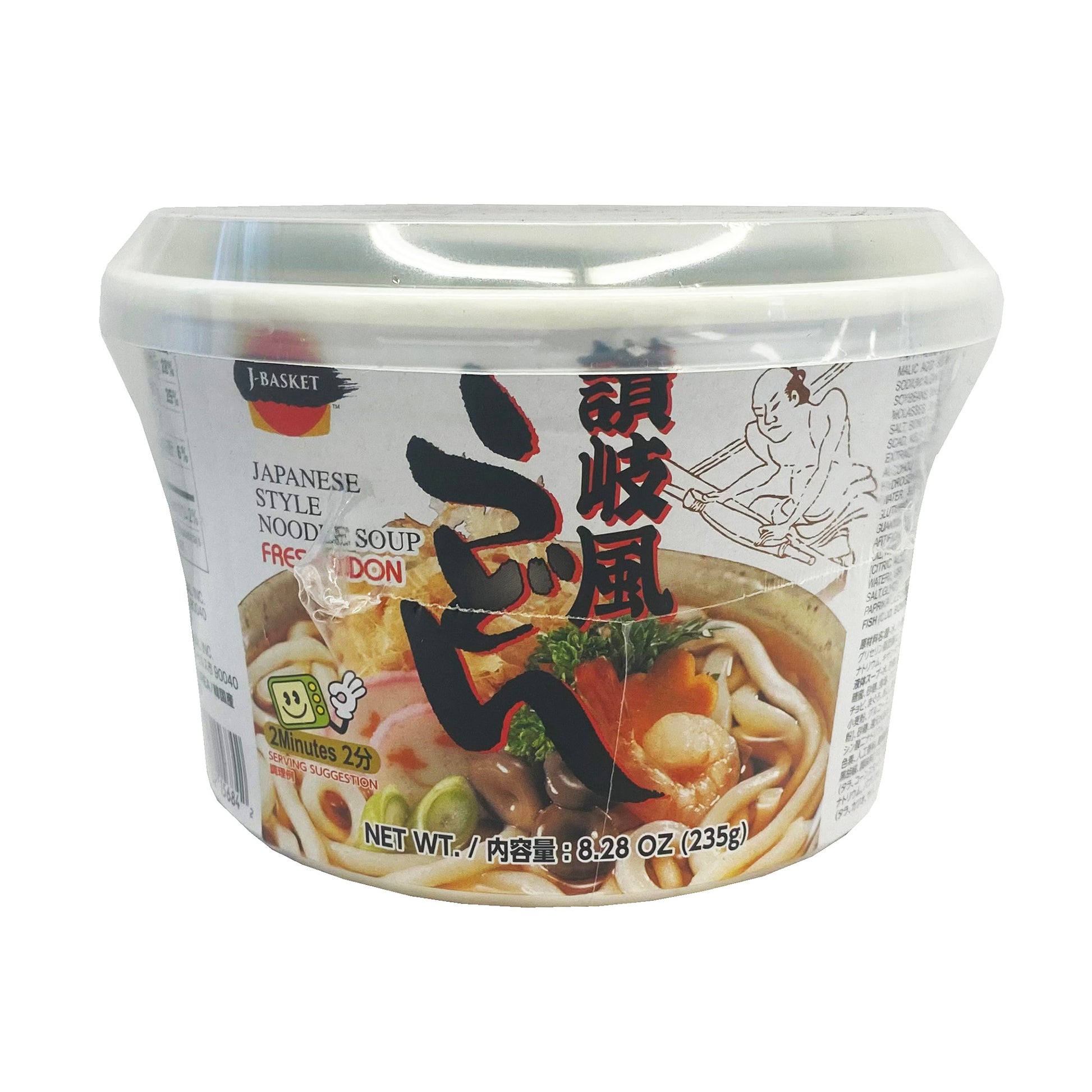 Front graphic image of J-Basket Japanese Style Noodle Soup - Fresh Udon 8.28oz