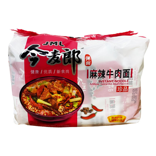 Front graphic image of JML Instant Noodle - Spicy Hot Beef Flavor 20.65oz (585g) - 今麦郎 麻辣牛肉面 20.65oz (585g)