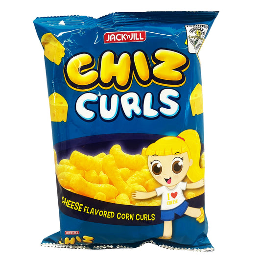 Front graphic image of Jack n' Jill Chiz Curls - Cheese Flavor 1.94oz
