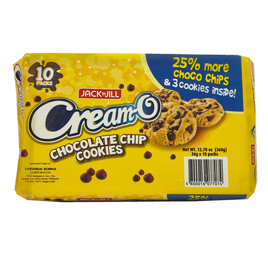 Front graphic image of Jack n' Jill Cream O Chocolate Chip Cookies 10.58oz