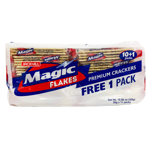 Front graphic image of Jack n' Jill Magic Flakes Crackers In Pack 10.86oz