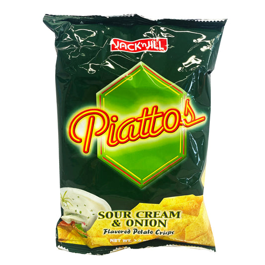 Front graphic image of Jack n' Jill Piattos Chips - Sour Cream & Onion 3oz