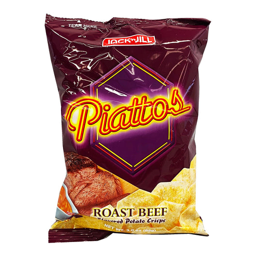 Front graphic image of Jack n' Jill Piattos Chips Roast Beef 3oz